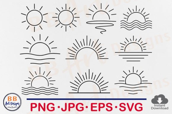 Download Sun SVG Bundle, Sunrise Clipart Vector - Svg Collection