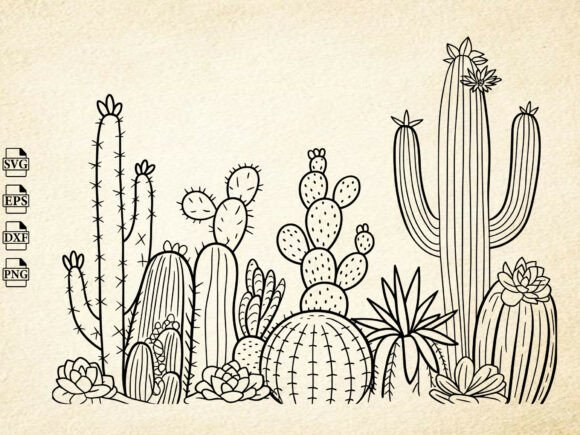Download Cactus SVG, Hand Drawn Desert Clipart - Svg Collection